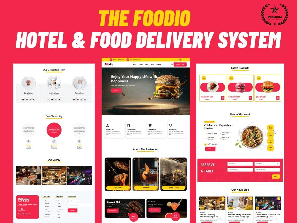 The Foodio – Hotel &amp; Food Delivery System
